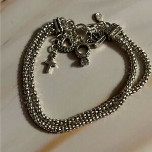 🌻3/$25🌻 Premier Design Silver Double Strand Charm Bracelet 8”